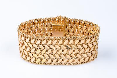 Bracelet manchette rétro en or jaune 18 carats 2