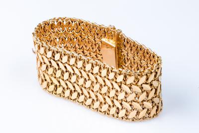 Bracelet manchette rétro en or jaune 18 carats 2