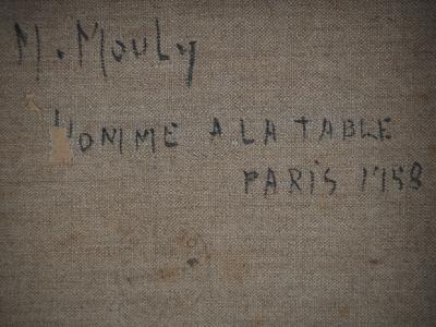 Marcel Mouly - Homme en Terrasse - Huile sur toile signée 2