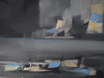 Marcel Mouly - Marine : Orage en bord de Mer, 1957 - Huile sur toile signée 2