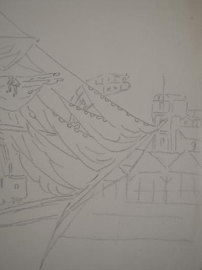 Elisée MACLET - Bateau : le trois mats - Dessin original, signé 2