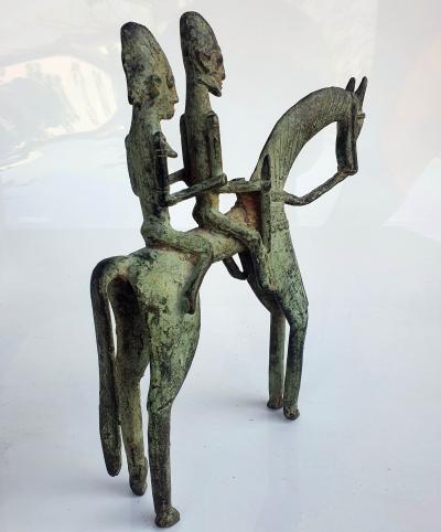 Mali, Ethnie Dogon, XXe siècle - Couple de cavaliers - Sculpture 2