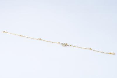 Bracelet trèfle en or bicolore 9 carats 2