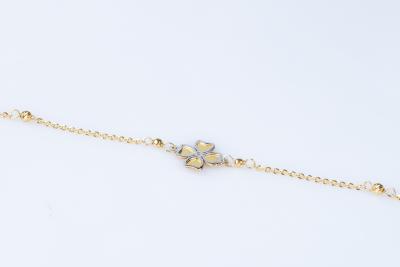 Bracelet trèfle en or bicolore 9 carats 2