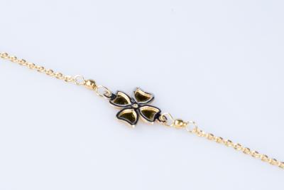 Bracelet trèfle en or bicolore 9 carats 2