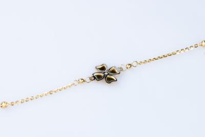 Bracelet trèfle en or bicolore 9 carats 2