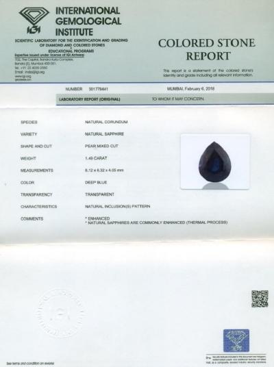 1,49 ct. Rare Saphir Bleu Royal - Cachemire 2