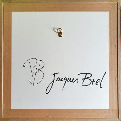 PyB -  jacques BREL , 2022 - Technique mixte sur vinyle 2
