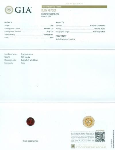 1,01 ct. SANG DE PIGEON Rubis 2