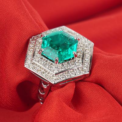 Bague Or Blanc Emeraude & Diamant 2