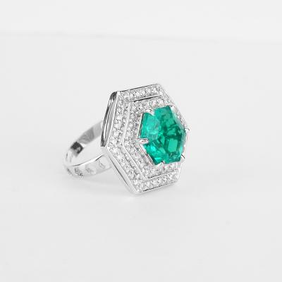 Bague Or Blanc Emeraude & Diamant 2