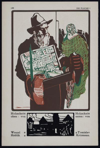 Wenzel HABLIK - Die Fläche : Ein alter Hausierer, c. 1910 - Small lithograph 2