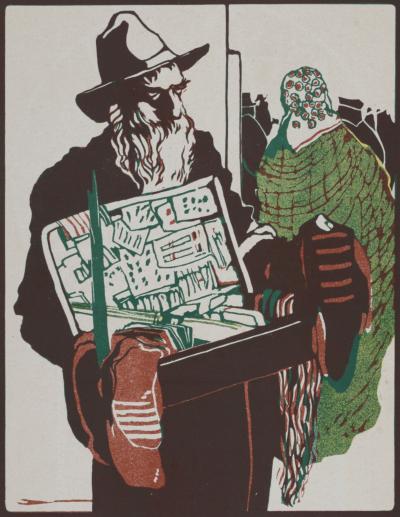 Wenzel HABLIK - Die Fläche : Ein alter Hausierer, c. 1910 - Small lithograph 2