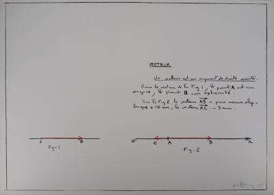 Bernar VENET : Un Vecteur - Sérigraphie originale signée 2