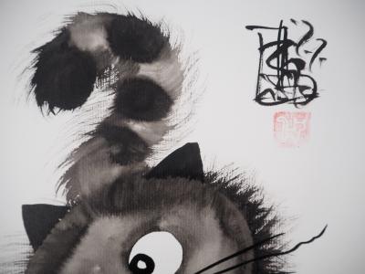 Laszlo TIBAY - Tendres chatons -Dessin original, signé 2