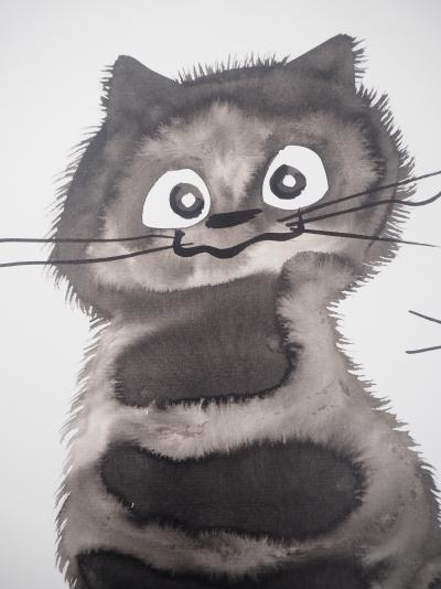Laszlo TIBAY - Chatons malicieux - Dessin original, signé 2