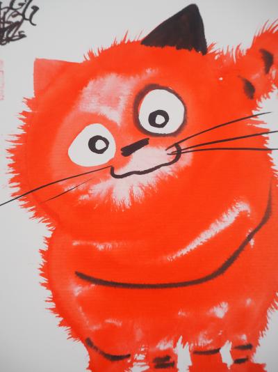 Laszlo Tibay - Un chaton roux trop sympa - Dessin original, signé 2