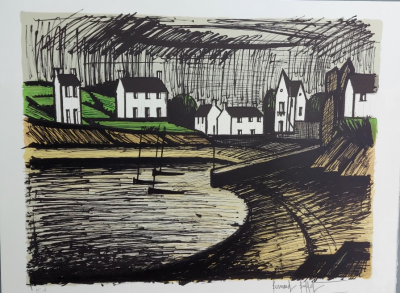 Bernard BUFFET - Bateaux dans la baie (1982) - Lithographie originale signée au crayon 2