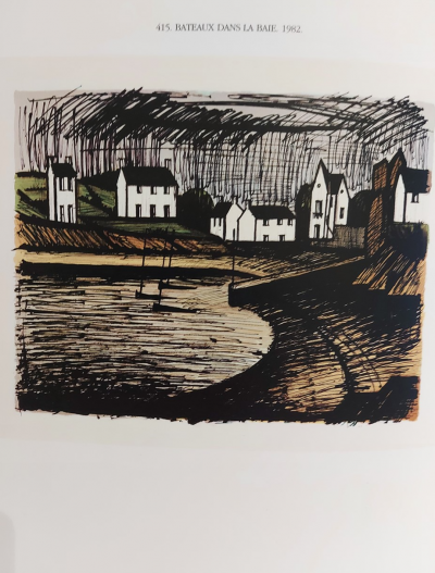 Bernard BUFFET - Bateaux dans la baie (1982) - Lithographie originale signée au crayon 2