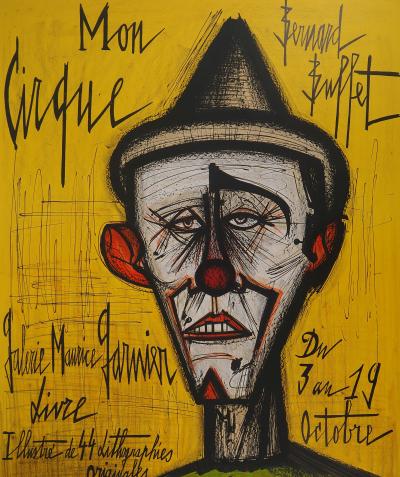 Bernard BUFFET - Mon Cirque, le clown - Lithographie originale signée 2