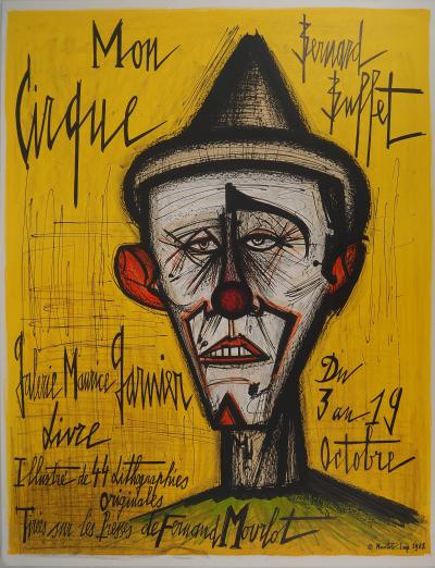 Bernard BUFFET - Mon Cirque, le clown - Lithographie originale signée