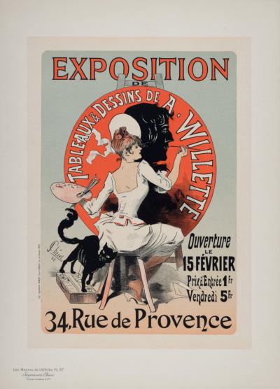 Jules CHERET - Les Maîtres de l’Affiche : Exposition de tableaux & dessins de A. Willette, 1898 - Lithograph 2