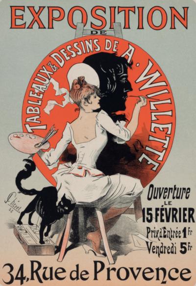 Jules CHERET - Les Maîtres de l’Affiche : Exposition de tableaux & dessins de A. Willette, 1898 - Lithograph 2