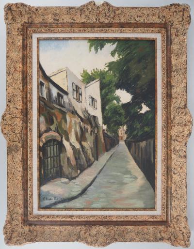 Elisée Maclet -  Montmartre, Rue des Saules - Huile sur toile Signée 2