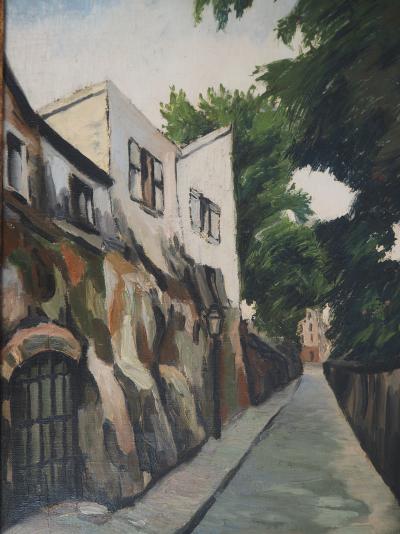 Elisée Maclet -  Montmartre, Rue des Saules - Huile sur toile Signée 2