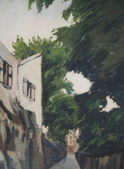 Elisée Maclet -  Montmartre, Rue des Saules - Huile sur toile Signée 2