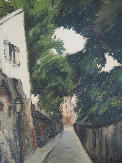 Elisée Maclet -  Montmartre, Rue des Saules - Huile sur toile Signée 2