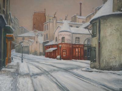 IG Gazi le Tatar - Montmartre, rue du Mont Cenis - Huile sur toile Signée 2