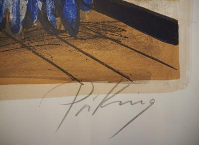 Franz Priking - Nature morte fantastique à l’aigle - Lithographie originale Signée 2