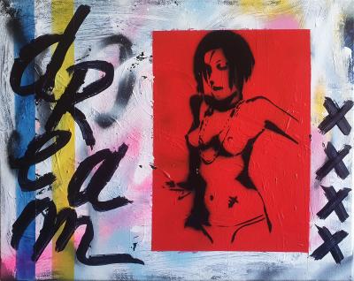 SPACO - Dream girl , 2022 - Technique mixte sur toile 2
