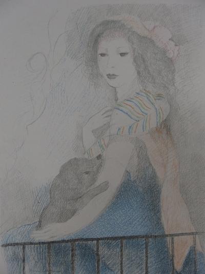 Marie LAURENCIN : Autoportrait au petit chien, Lithographie signée - 1928 2