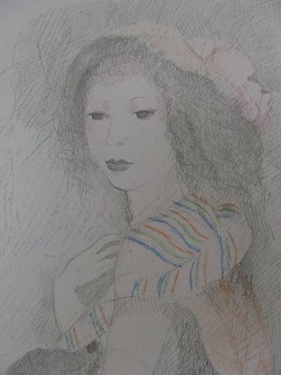 Marie LAURENCIN : Autoportrait au petit chien, Lithographie signée - 1928 2