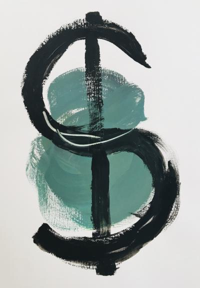 Jean MIOTTE - Miotte Money, 2004 - Signed acrylic on paper 2