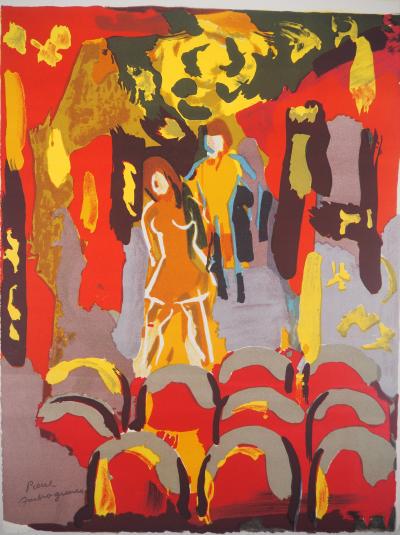 Pierre AMBROGIANI - L’arrivée au spectacle - Lithographie originale signée 2