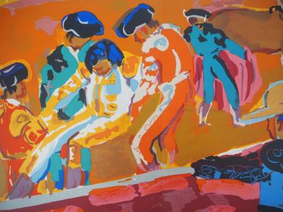 Pierre AMBROGIANI - Le matador blessé - Lithographie originale signée 2