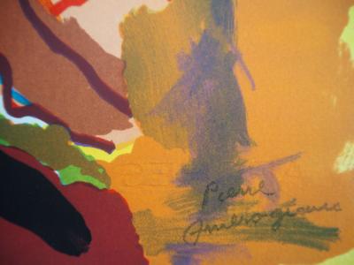 Pierre AMBROGIANI : Autour du feu de camp - Lithographie originale signée 2