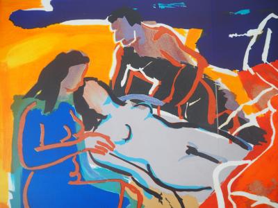 Pierre AMBROGIANI :  Sauvetage sur la plage - Lithographie originale signée 2