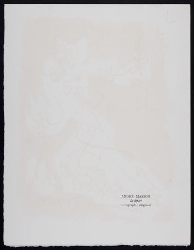 André MASSON - Le Départ, 1972 - Original lithograph 2