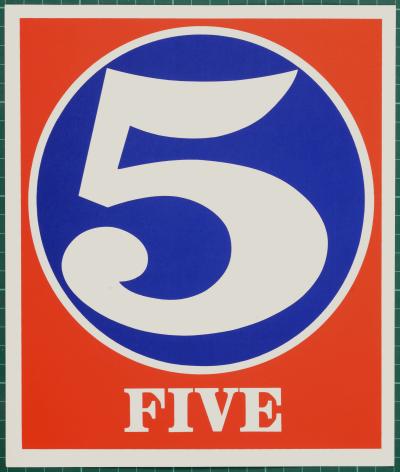 Robert INDIANA - Number 5, 1968 - Original color screen print on paper - Medium size edition 2