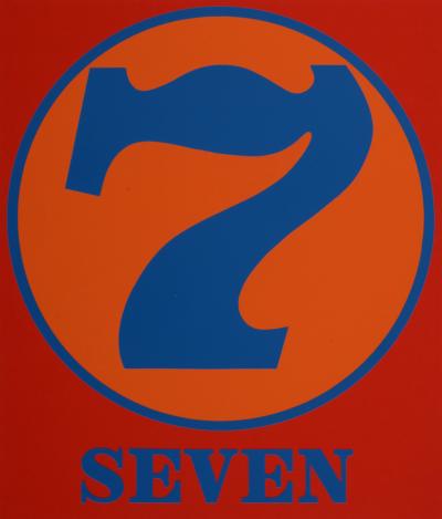 Robert INDIANA - Numéro 7, 1968 - Sérigraphie couleur originale sur papier - Edition format moyen 2