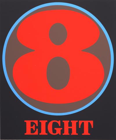 Robert INDIANA - Number 8, 1968 - Original color screen print on paper - Medium size edition 2