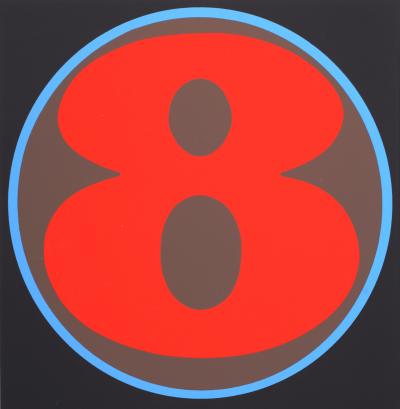 Robert INDIANA - Number 8, 1968 - Original color screen print on paper - Medium size edition 2