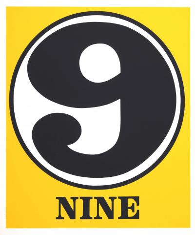 Robert INDIANA - Numéro 9, 1968 - Sérigraphie couleur originale sur papier - Edition format moyen 2