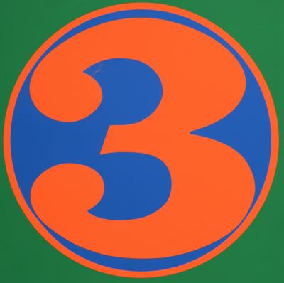 Robert INDIANA - Number 3, 1968 - Original color screen print on paper - Medium size edition 2