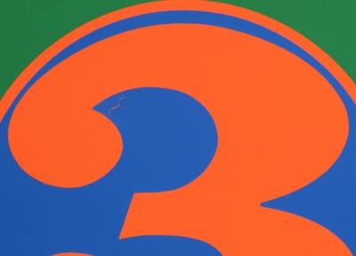 Robert INDIANA - Number 3, 1968 - Original color screen print on paper - Medium size edition 2