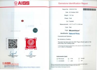 1,01 ct. SANG DE PIGEON Rubis 2
